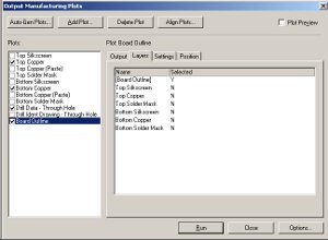 Gerber Output Form Configured